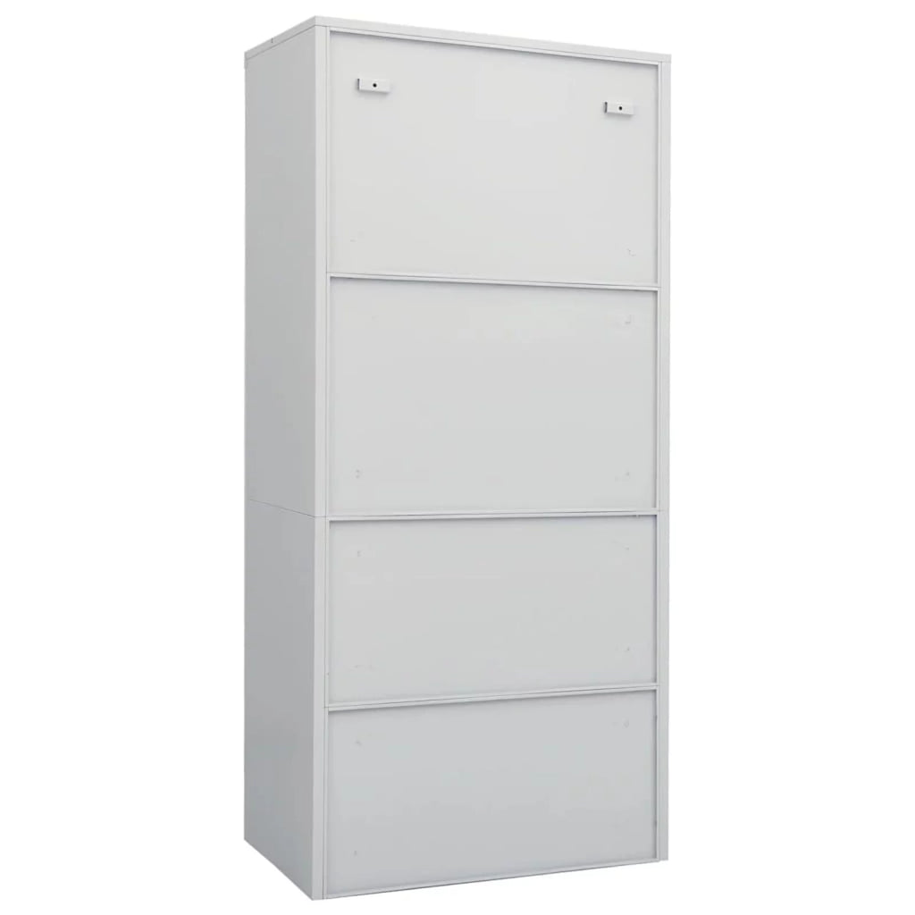Light Gray Steel Wardrobe with 2 Storage Shelves U4699
