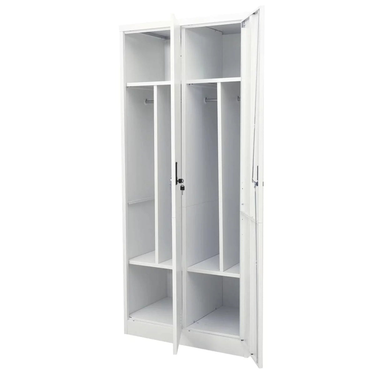 Light Gray Steel Wardrobe with 2 Storage Shelves U4699