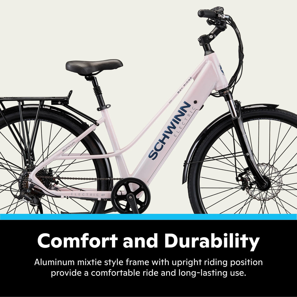 700c 7 Speed 250w Hybrid Electric Bike Aurora White P4119