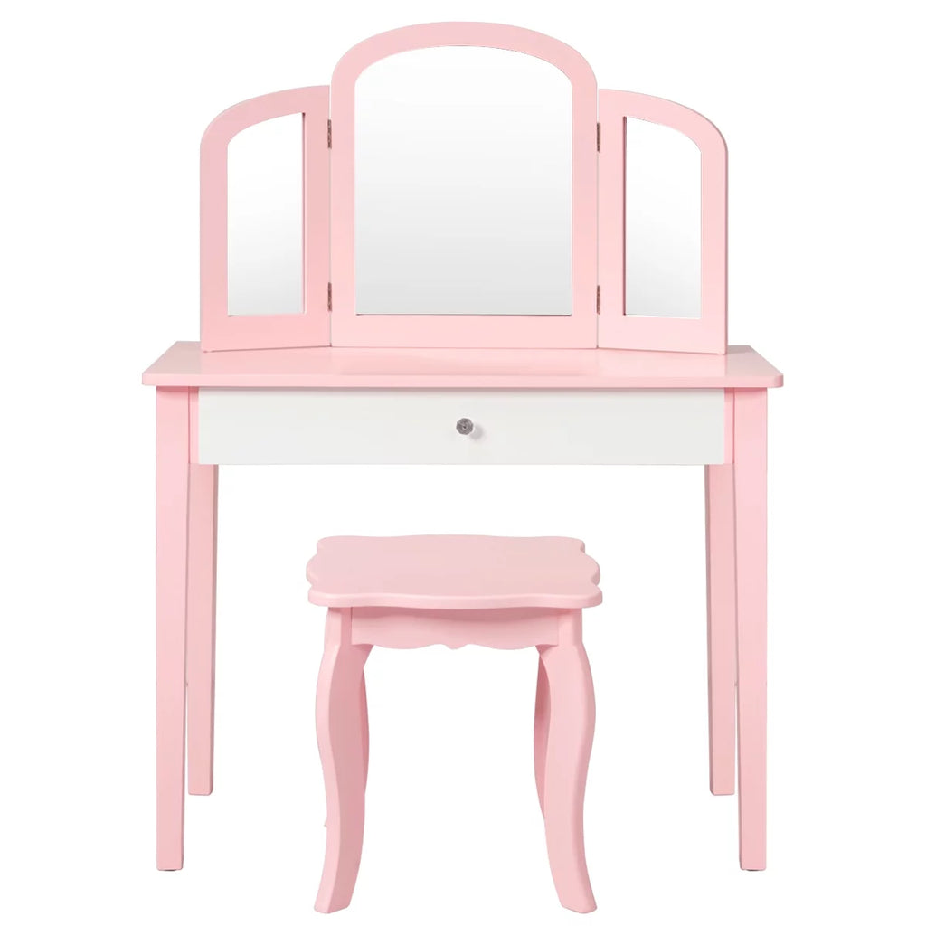 Kids Vanity Set with Mirror White W5271