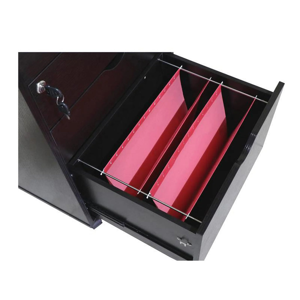 Cappuccino 3-Drawer Wood File Cabinet D758