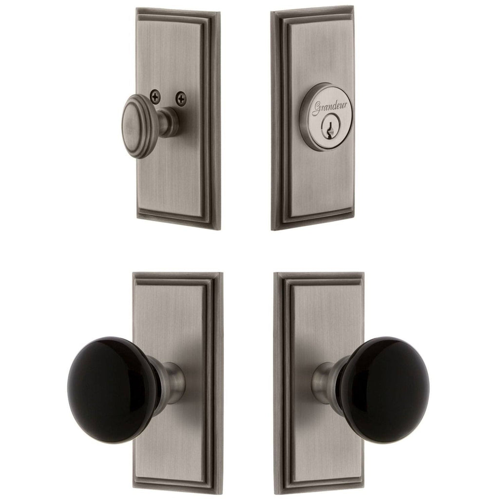 Antique Pewter Knob and Deadbolt C63113