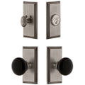 Antique Pewter Knob and Deadbolt C63113