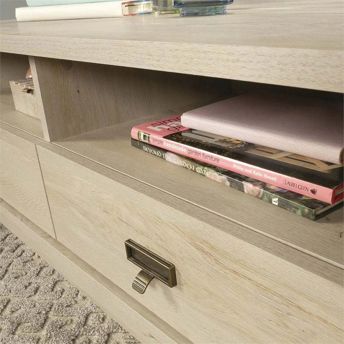 Wood Rectangular Lift-Top Storage Coffee Table Q359180