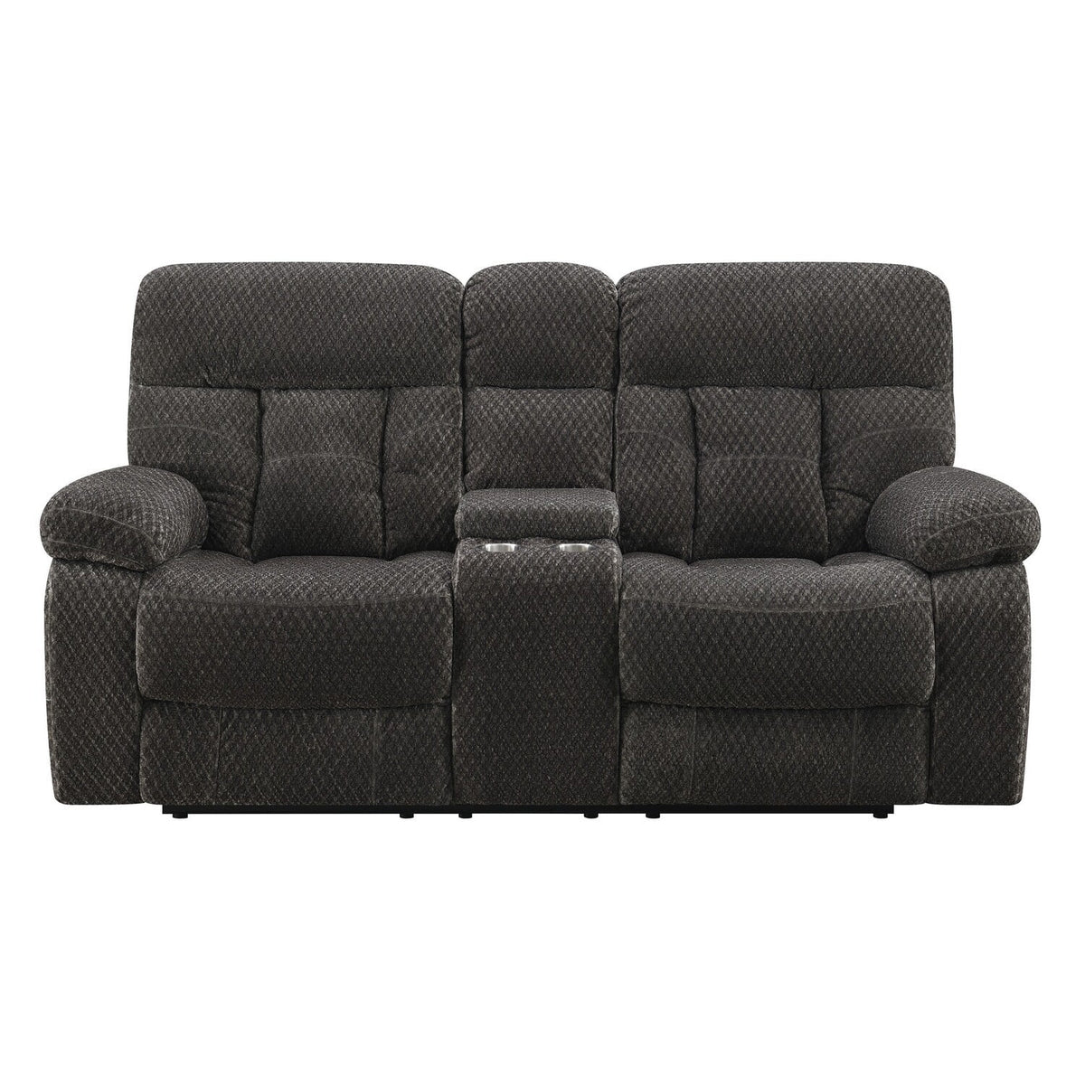 Dark Gray Tufted Dual Recliner Loveseat Q206