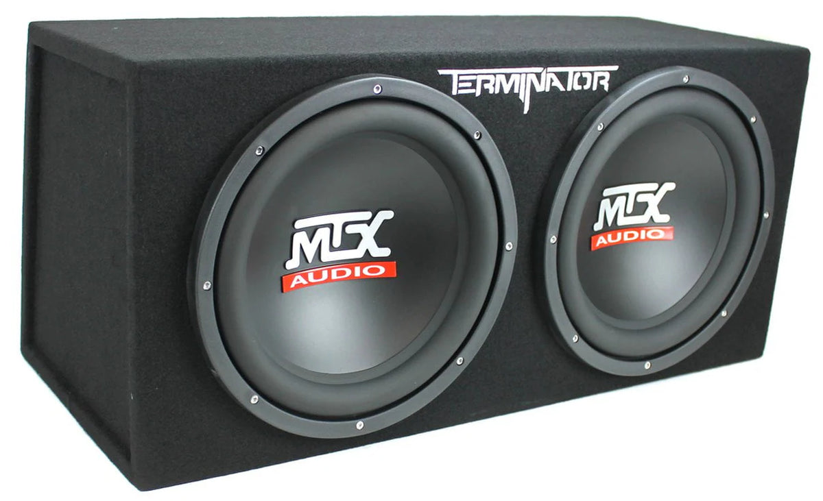 12 Dual Loaded Car Subwoofers + Box + Amp + Kit R844