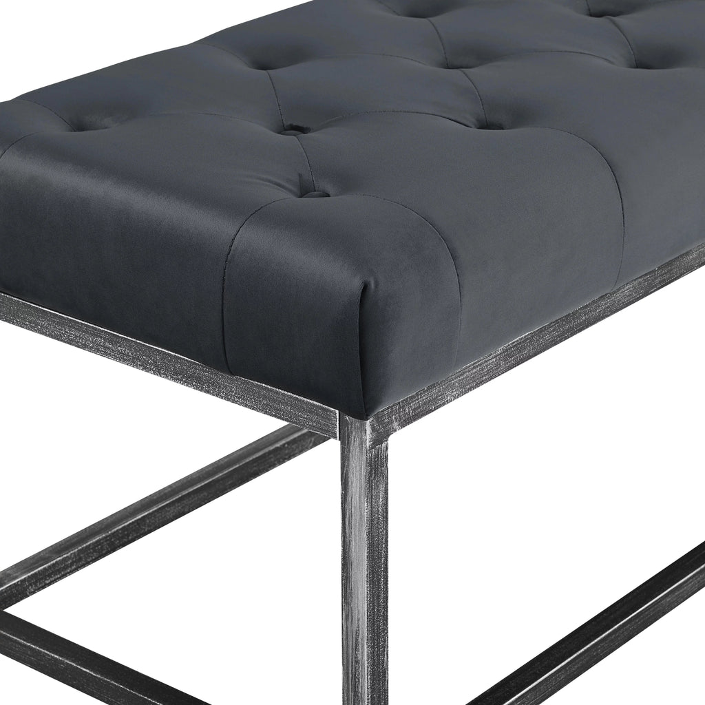 Tufted Bench with Iron Legs Y82969