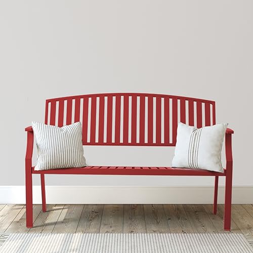 Light Blue Aluminum Outdoor Bench F955411