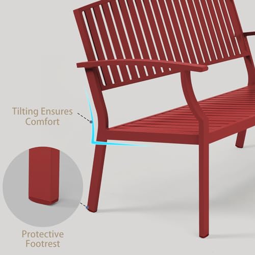 Light Blue Aluminum Outdoor Bench F955411