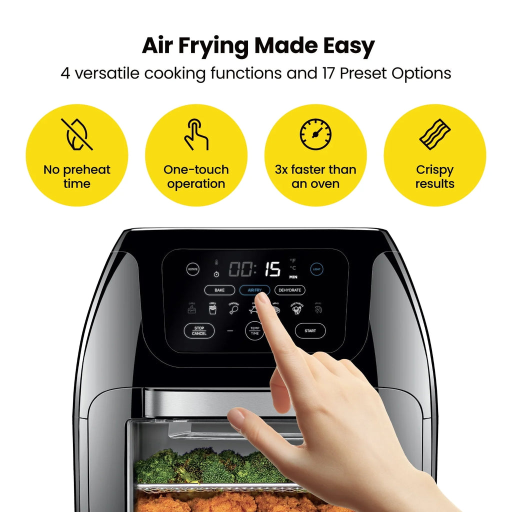 10 Qt. Digital Air Fryer+ Rotisserie, Black N286
