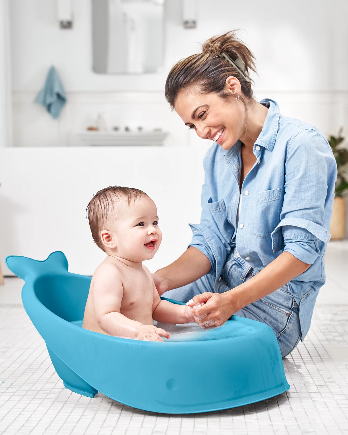 Baby Bath Tub, 3-Stage Smart Sling Tub, Blue C28017