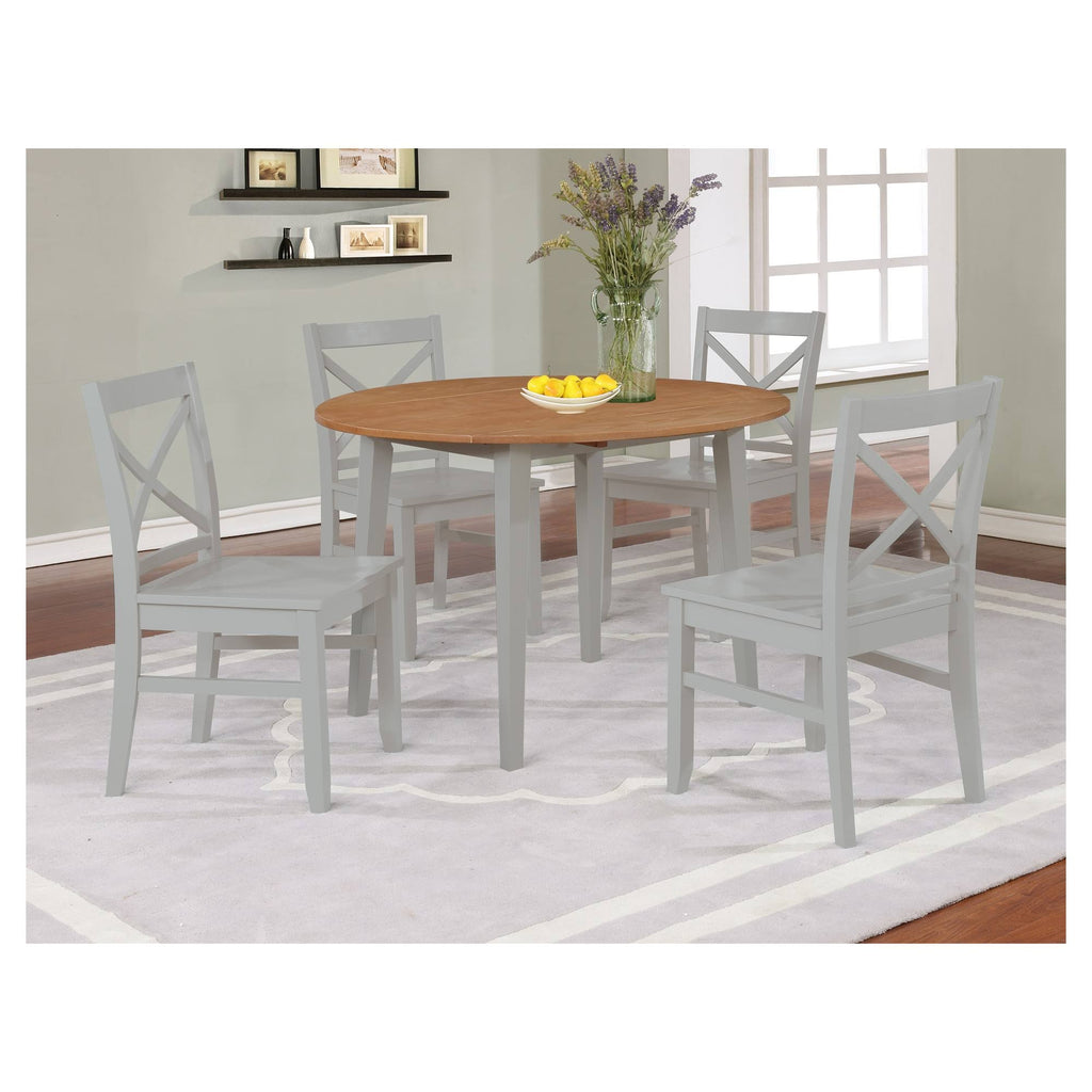 44x22 Round Drop Leaf Extendable Dining Table C41618