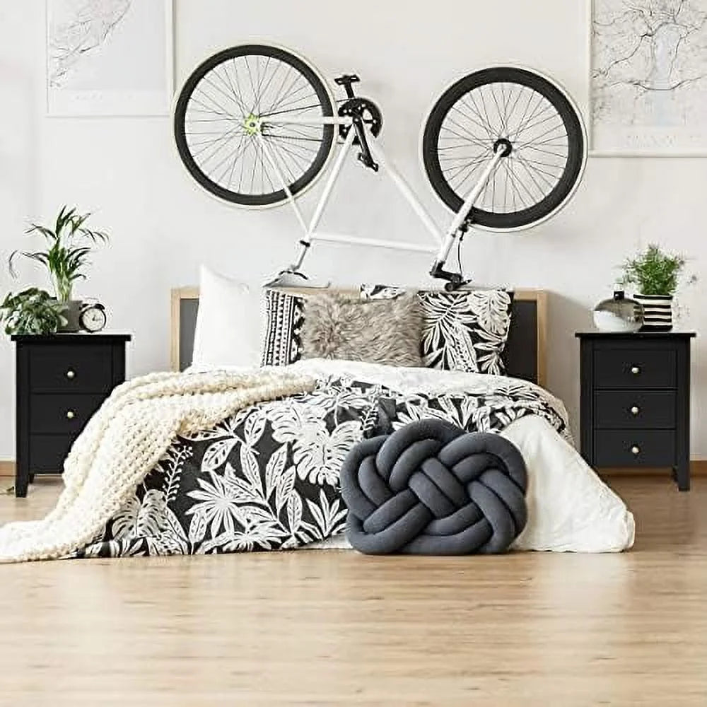 White 3 Drawer Wood Nightstand C291384