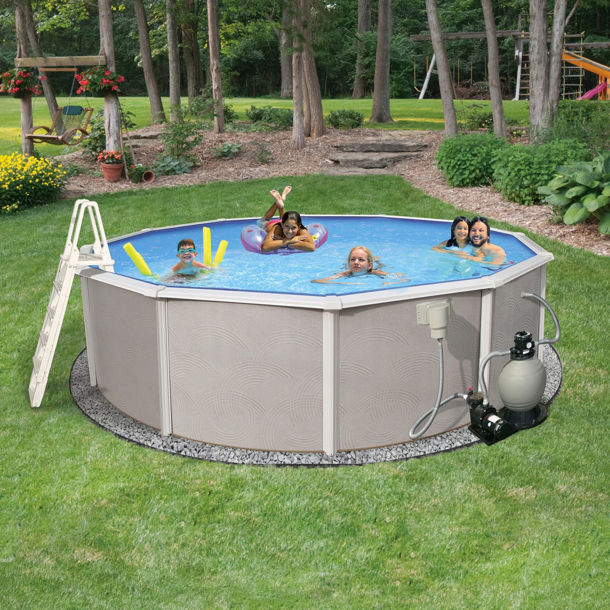 24-ft Round 52-in Deep Metal Wall Swimming Pool I357688