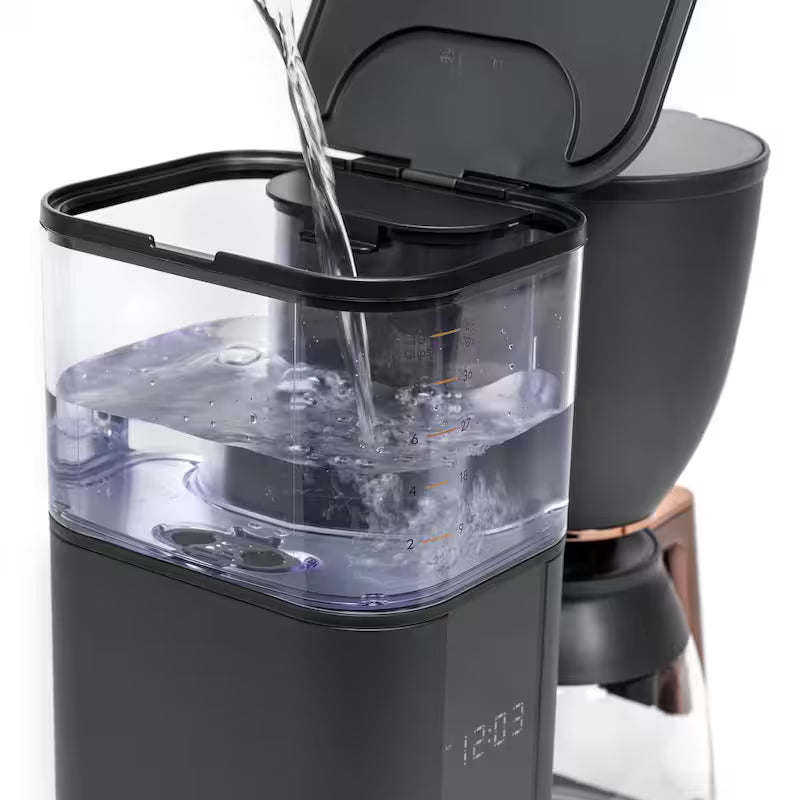 10 Cup Matte Black Drip Coffee Maker with Glass Carafe U646
