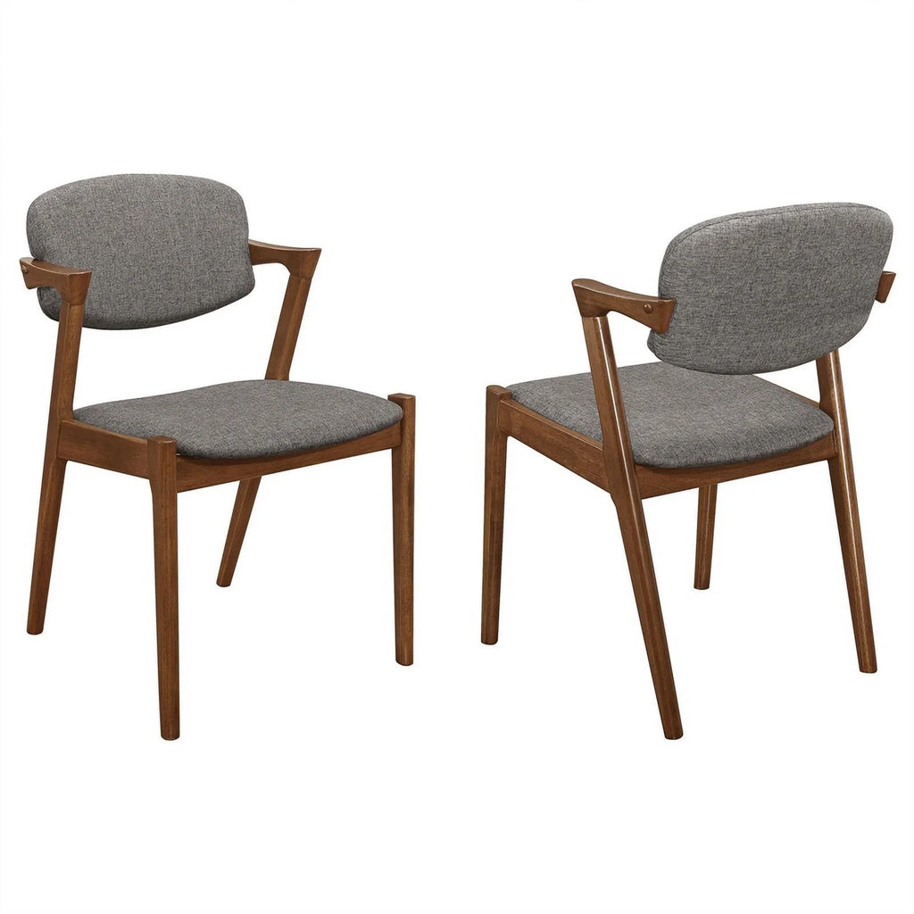 Grey Dark Walnut Dining Side Chairs Set of 2 O339453