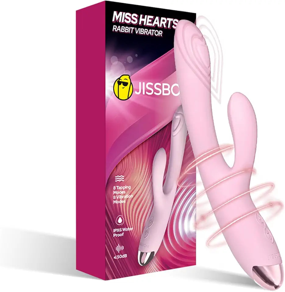 Rabbit Vibrator Dual-Head Dildo Vibrator Massager Waterproof Soft Silicone Wand T298