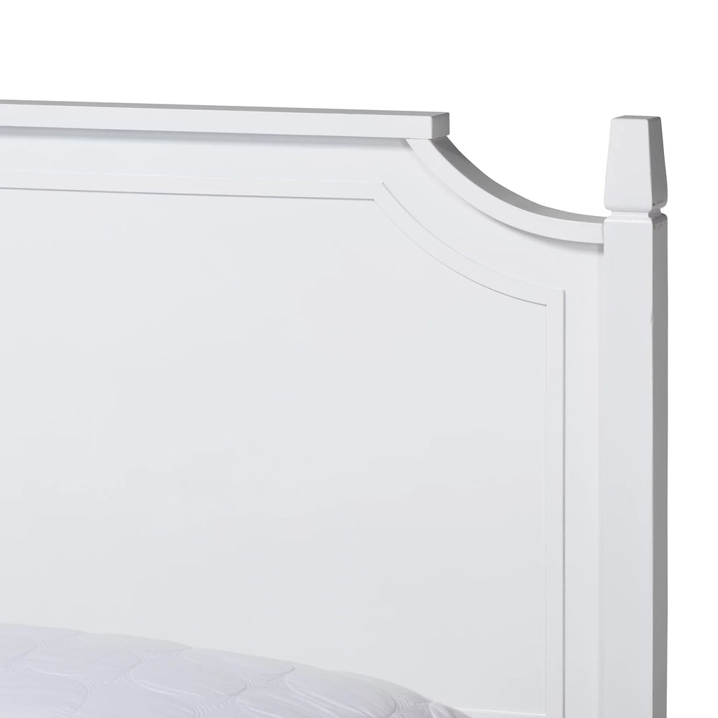 White Wood Queen Size Platform Bed Z798