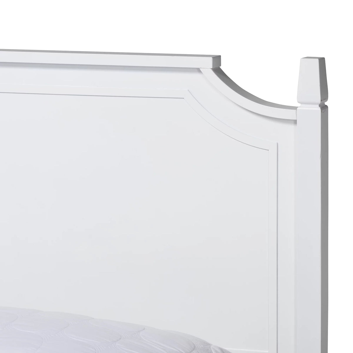 White Wood Queen Size Platform Bed Z798