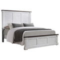 Wood Farmhouse Eastern King Panel Bed White Finish I8393
