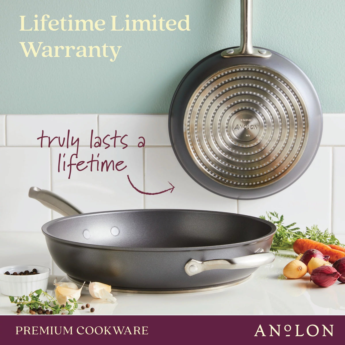2 Piece Hard-Anodized Nonstick Frying Pan Set I719323