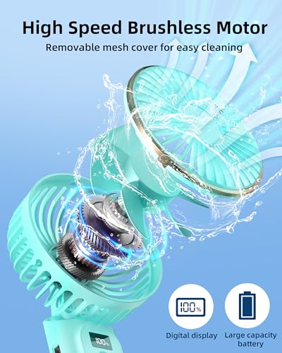 Portable Handheld Fan, 4000mAh, 180° Adjustable, 6 Speed, Foldable K42816