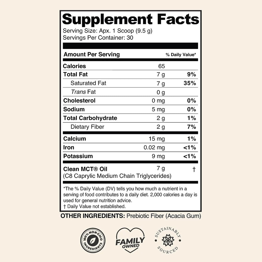 Unflavored MCT Oil Powder with Prebiotic Fiber T896