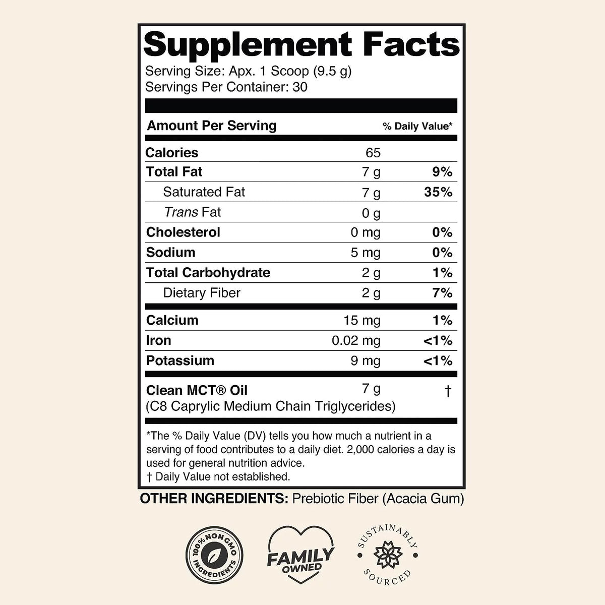 Unflavored MCT Oil Powder with Prebiotic Fiber T896