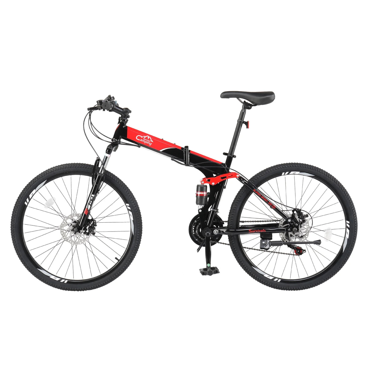Folding Mountain Bike 21-Speed 26 inch Red N7523