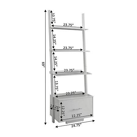 Ladder Bookcase with File Drawer J3153