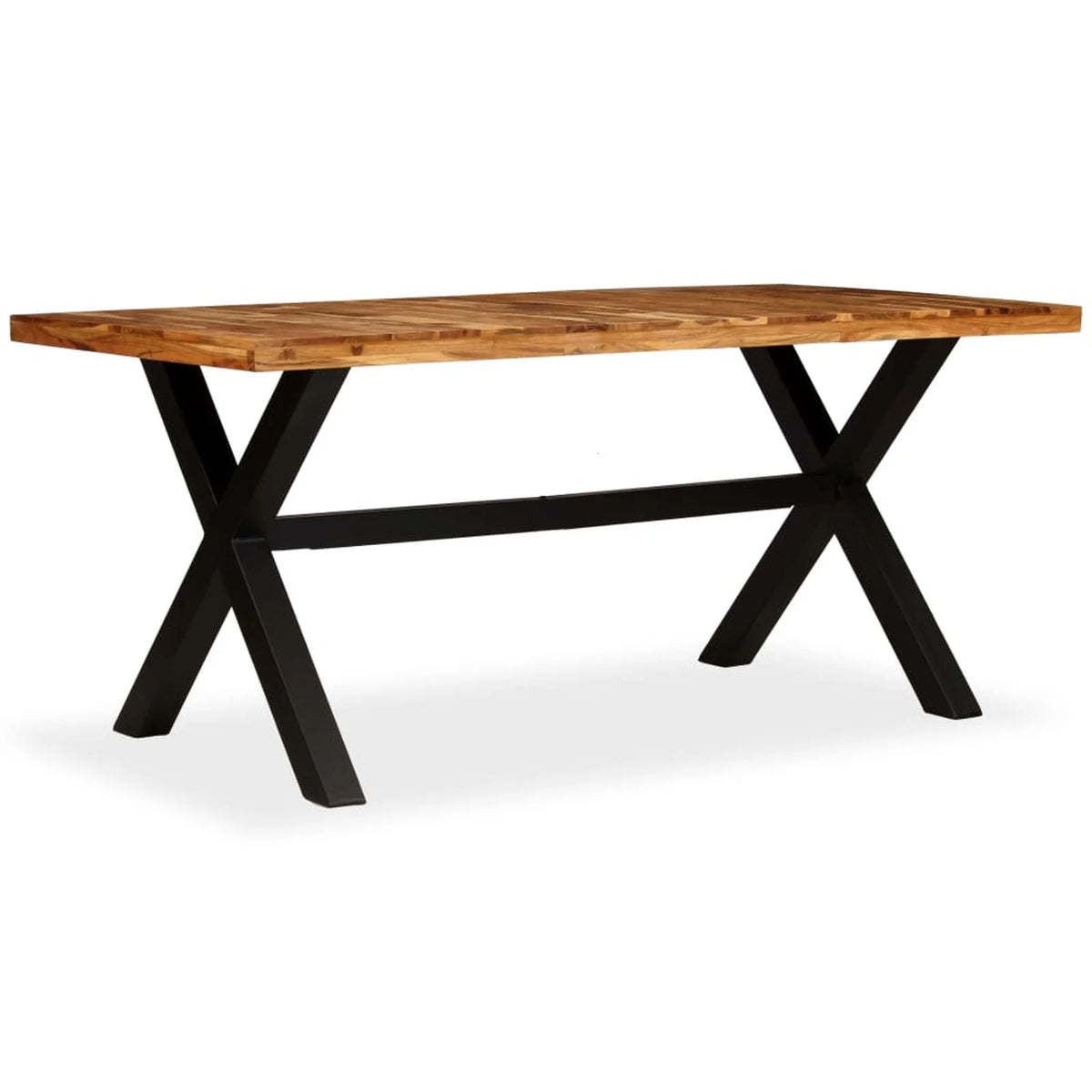 Wooden Dining Table with Acacia Mango Wood Tabletop Steel Legs Q186