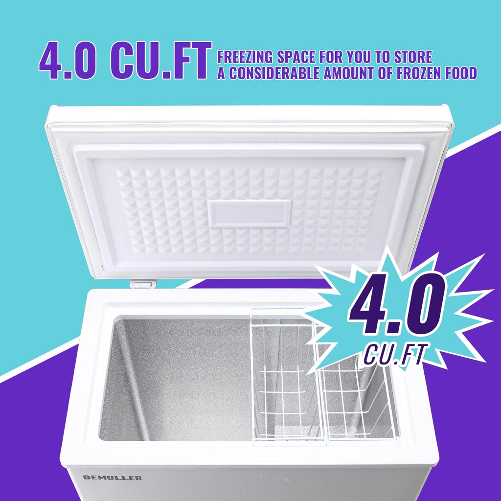 4.0 Cu.ft Compact Freezer with Two Removable Storage Baskets A266581