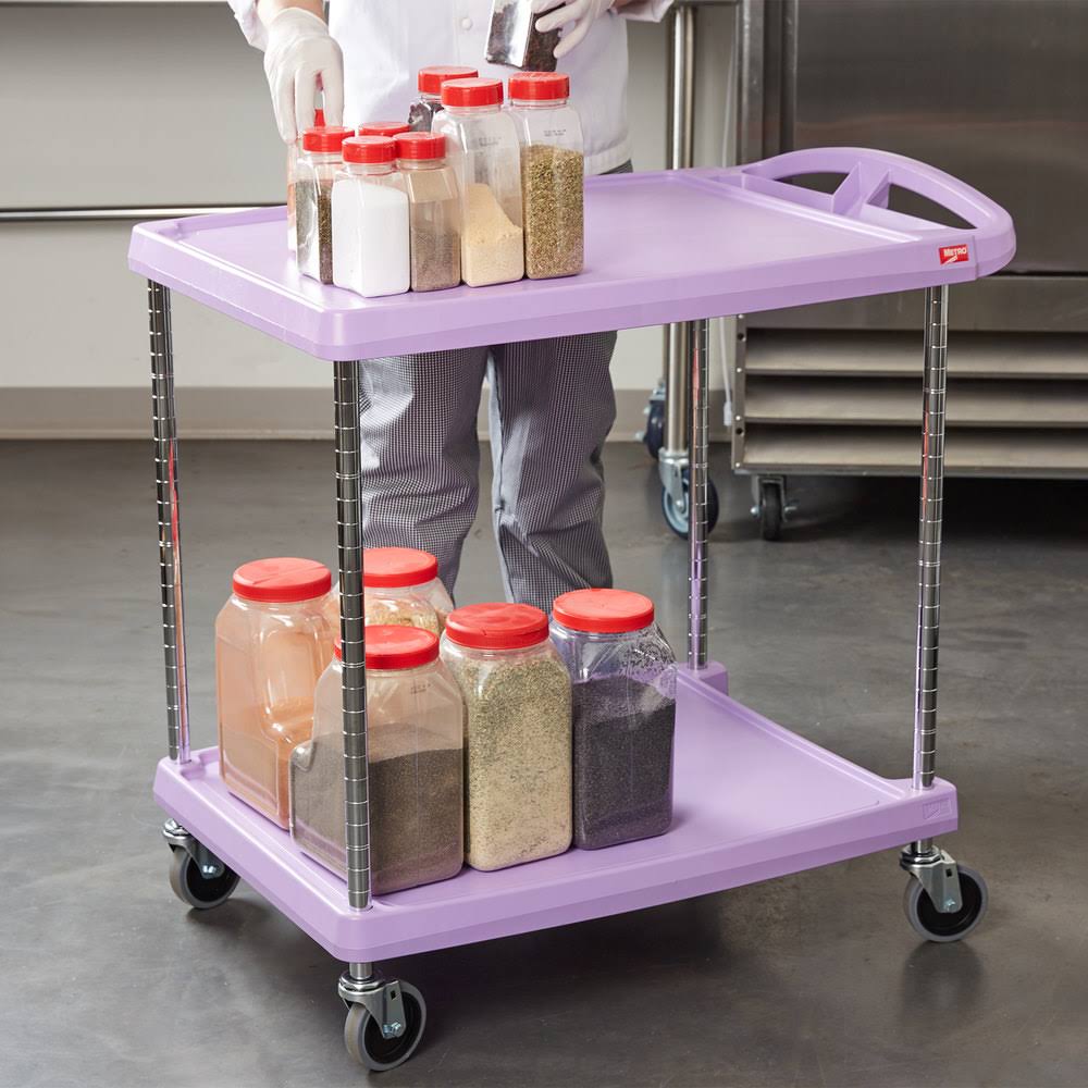 Purple 2-Shelf Utility Cart W191