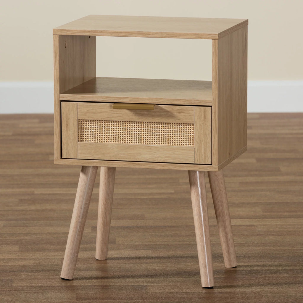 Light Brown Wood 1-Drawer End Table S99801