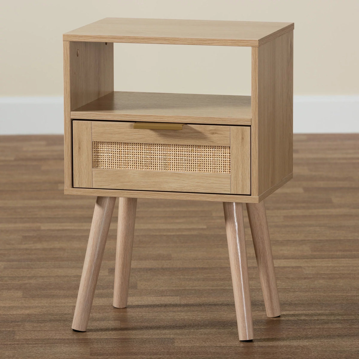 Light Brown Wood 1-Drawer End Table S99801