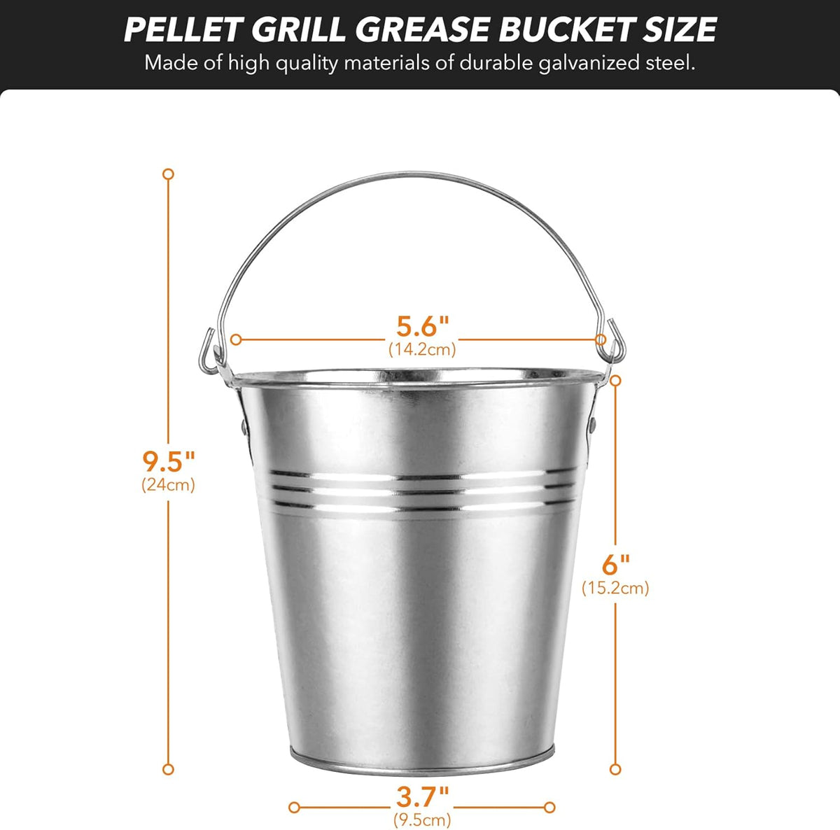 Grill Grease Drip Bucket with 10-Pack Foil Liners I6963