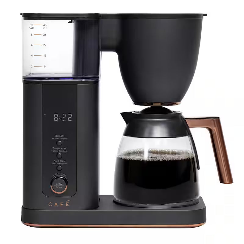 10 Cup Matte Black Drip Coffee Maker with Glass Carafe U646