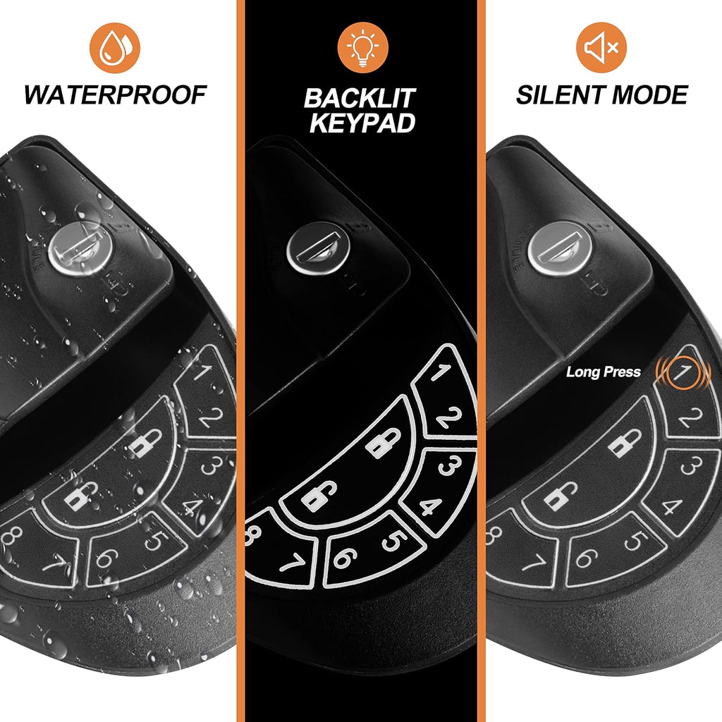 Black Zinc Alloy RV Keyless Entry Door Lock with Keypad and Remote M935788
