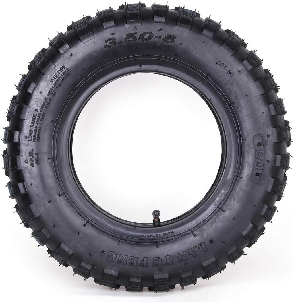 3.50-8 Tire and Inner Tube with TR87 Bent Angled Valve Stem Pack of 2 S39817