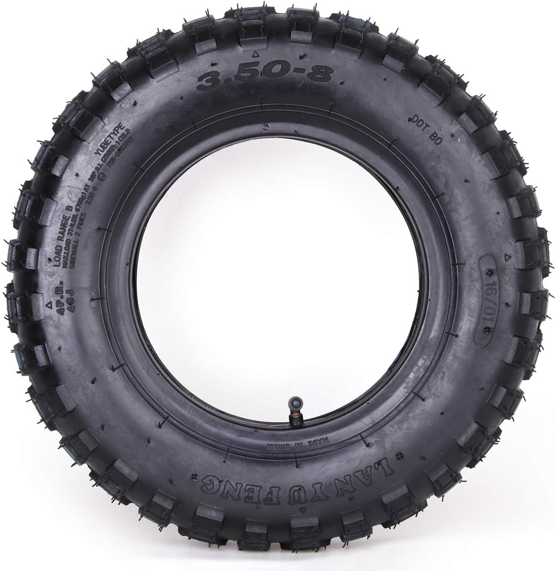 3.50-8 Tire and Inner Tube with TR87 Bent Angled Valve Stem Pack of 2 S39817