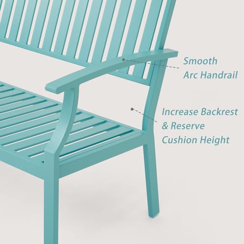 Light Blue Aluminum Outdoor Bench F955411