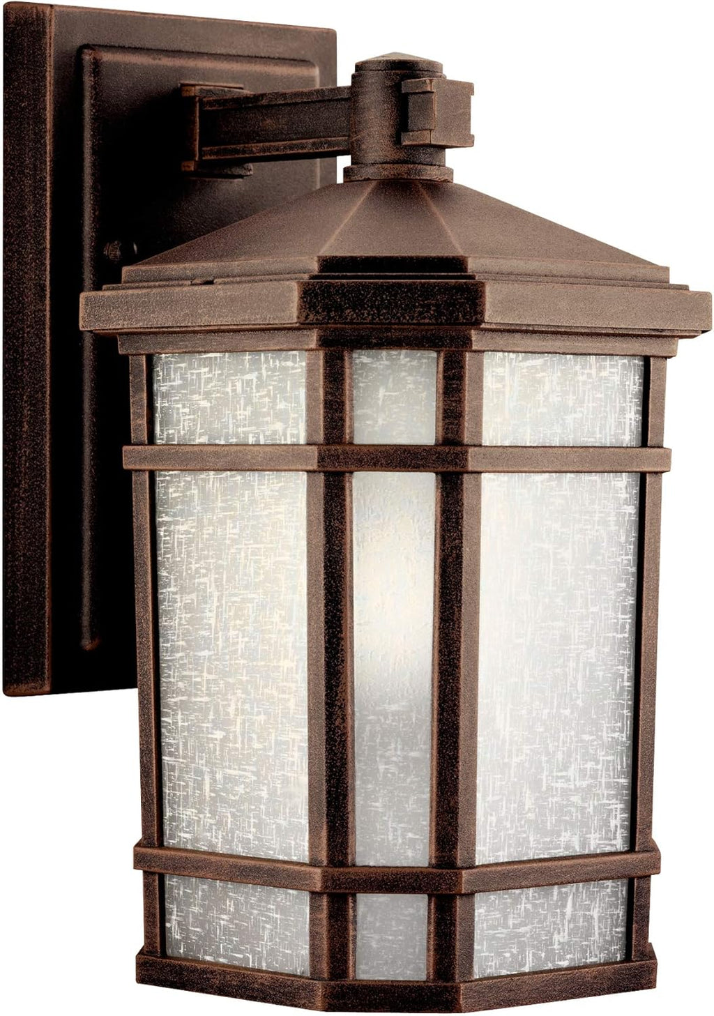 1 Light Outdoor Wall Light with Etched Linen Glass H241