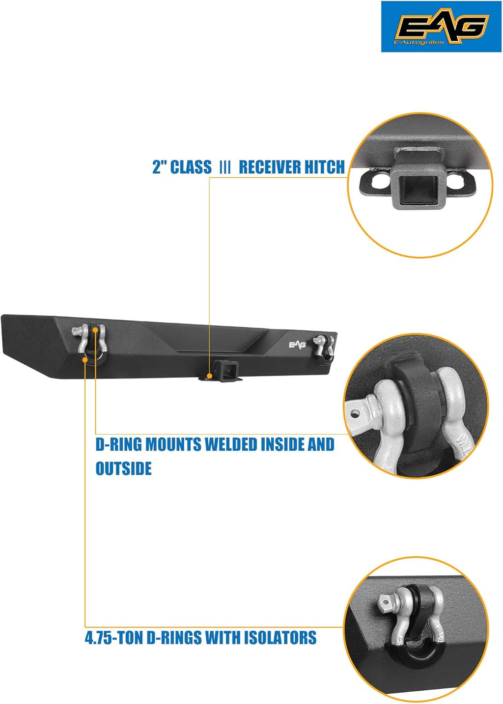 Rear Bumper with Tire Carrier & Adjustable Tire Mount G26902