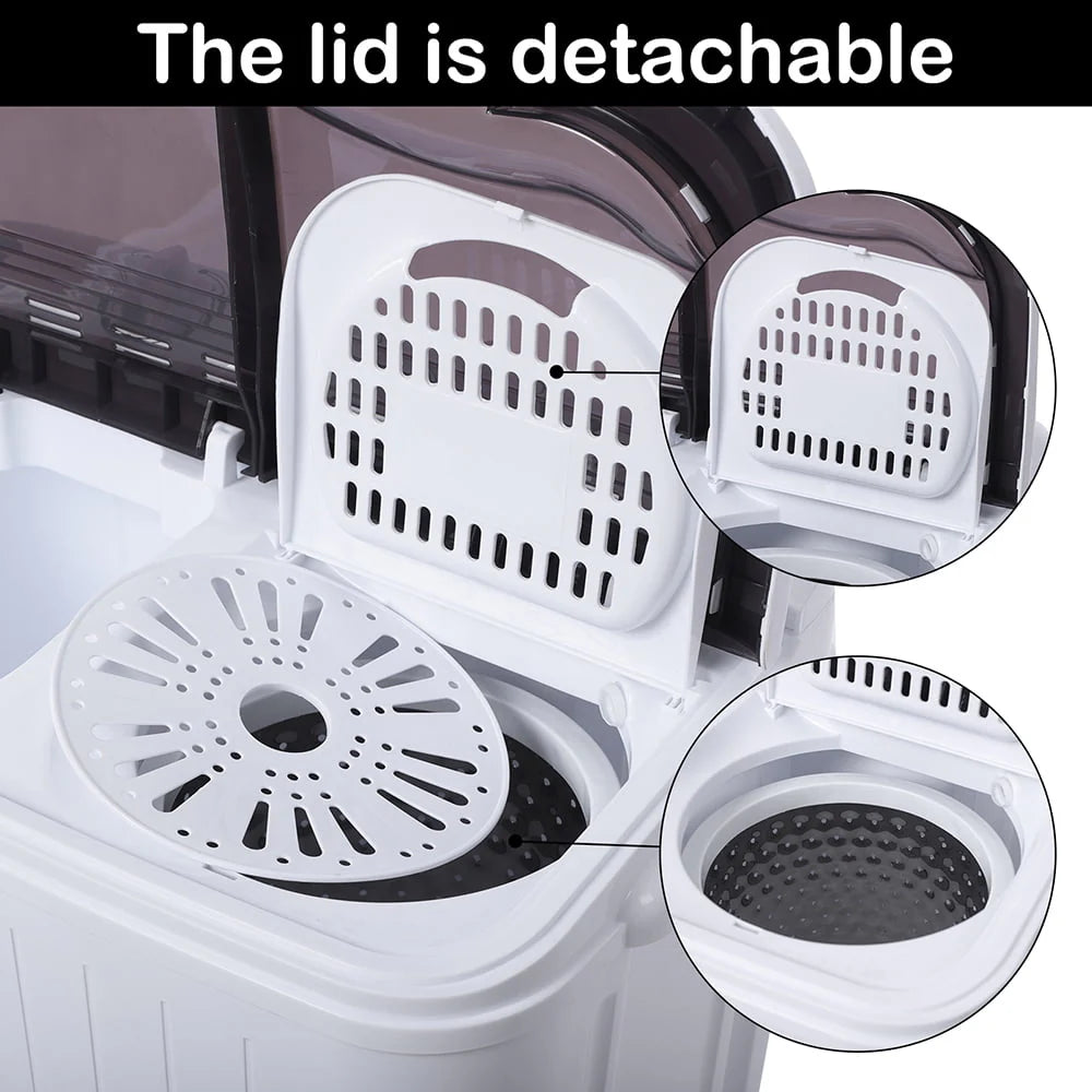 Portable Compact Semi Automatic Twin Tub Washing Machine 7.7lbs B528164