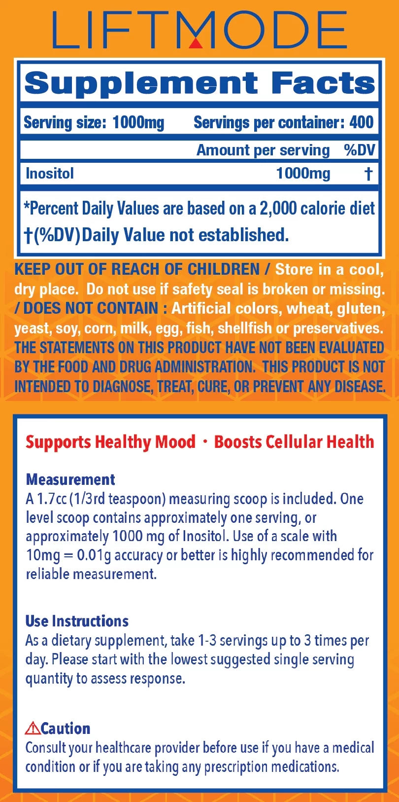 Inositol 400 Grams 14.11 Oz X14541
