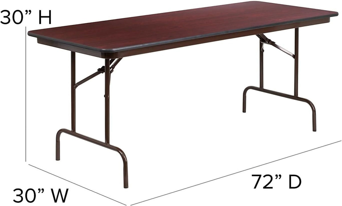 Mahogany Melamine Laminate Folding Banquet Table C413787