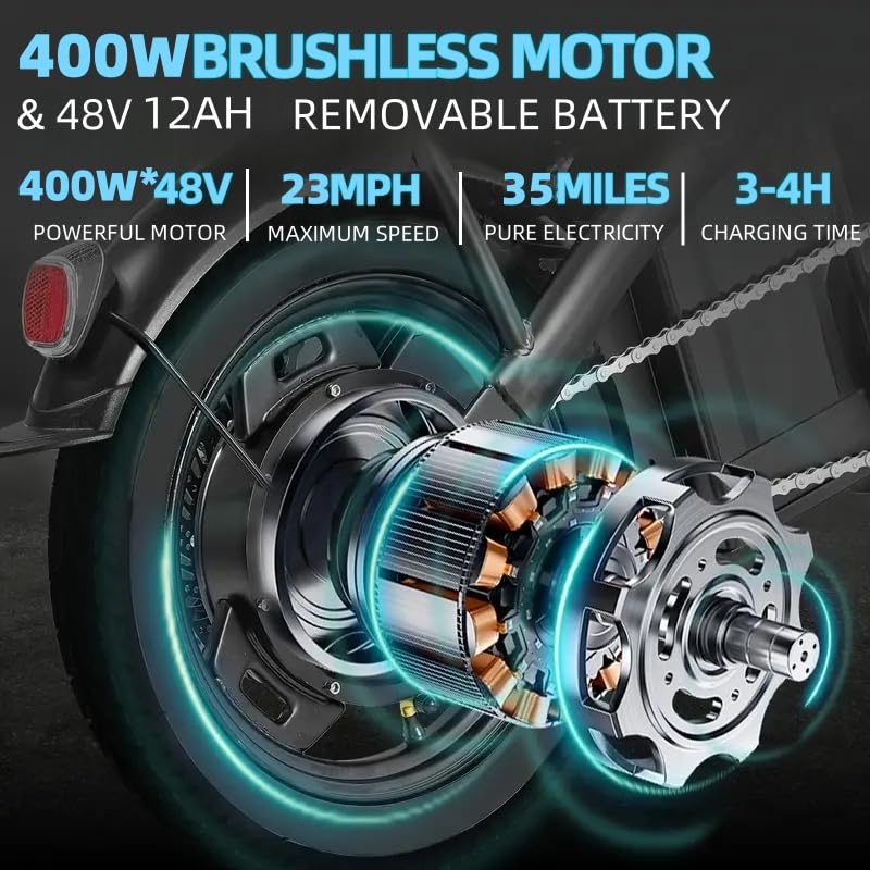 Folding Electric Bike with 48V 12AH Removable Battery K7755