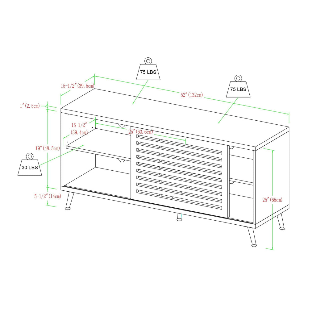 Black Sliding Door TV Console C29942