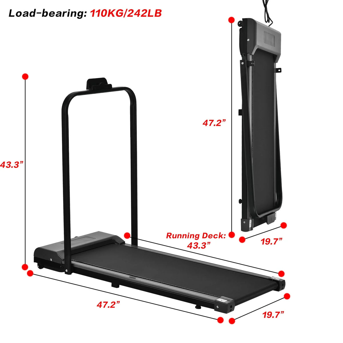 2 In 1 Foldable Small Electric Treadmill F612