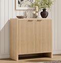 Fluted Sideboard Buffet Cabinet with Doors and Adjustable Shelves E797